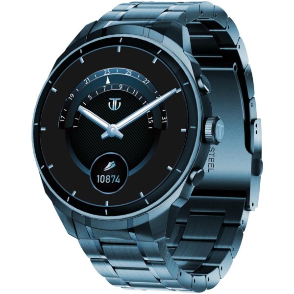 Titan Heritage 1.43" AMOLED Stainless Steel Bracelet Smart Watch for Men, BT Calling, Voice Assistant, Quick Health Measurement, Functional Crown, 3D UI...